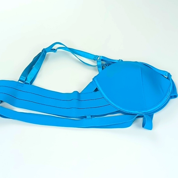 Oh la la Cheri Paris Turquoise "Michella Bondage Bra" Size 2X - Picture 11 of 13